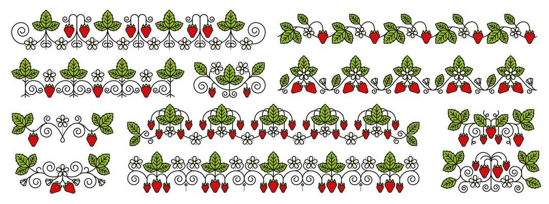 Ornate strawberry divider and border decorations