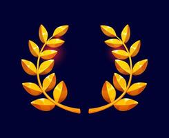 Cartoon laurel branches wreath badge or frame vector