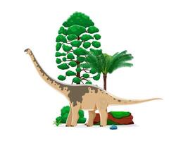Paralititan prehistoric dinosaur reptile character vector
