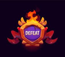 Defeat game frame icon, ui asset, videogame screen vector