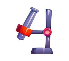 Healthcare font, lab flask in holder digit 4 four vector