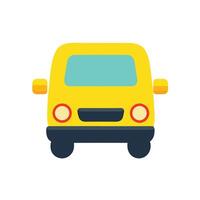 Simple Yellow Car Front View Icon for Transportation Designs vector