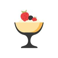 Simple Ice Cream Sundae Illustration with Berries vector