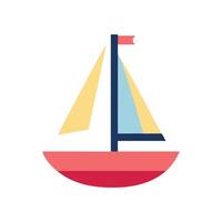 Simple Colorful Sailboat Icon for Nautical or Travel Concepts vector