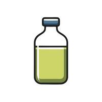 Simple Bottle with Liquid Icon for Science or Beverage Concepts vector