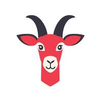 Simple Red Goat Head Illustration for Farm or Zodiac Concepts vector