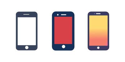 Three Minimalist Smartphone Icons for App Design or Technology Concepts vector