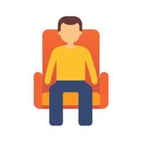 Simple Man Sitting on a Chair Icon for User Interface or Seating Concepts vector