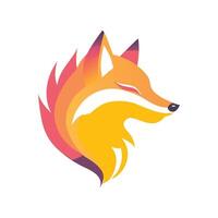 Stylized Fox Head Logo with Flowing Abstract Shapes vector
