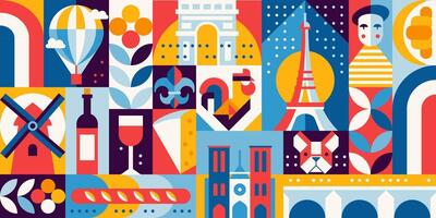 Geometric France pattern, background vector