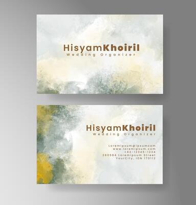 Classic card layout with watercolor flair