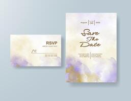 Light and airy wedding invite with watercolor elements. vector