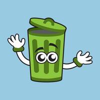 Design illustration trash garbage character cartoon vector