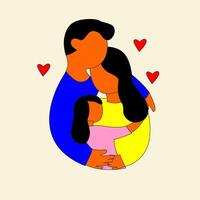 illustration of a happy family hugging vector