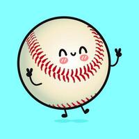 A cartoon baseball character with a smile on its face vector