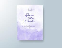 Watercolor background invitation with custom initials. vector