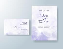 Watercolor gradient wedding card with a modern layout. vector