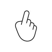 Pointer hand click gesture with index finger up Line Icon. User interface navigation symbol for selection and interaction Outline Symbol. Editable Stroke. Isolated Illustration vector