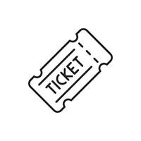 Ticket Outline Icon. Event Admission, Entry Pass, And Entertainment Access Symbol. Concert, Movie, And Show Ticket Representation. Editable Stroke. Isolated Illustration vector