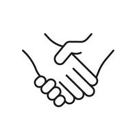 Handshake Line Icon. Partnership, Agreement, And Collaboration Outline Symbol. Business Deal And Cooperation Representation. Editable Stroke. Isolated Illustration vector