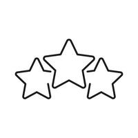 Three Stars Rating Line Icon. Quality Assessment, Customer Feedback Outline Symbol. Performance Review And Satisfaction Measurement. Editable Stroke. Isolated Illustration vector
