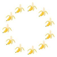 Round frame of ripe bananas. illustration in flat style vector