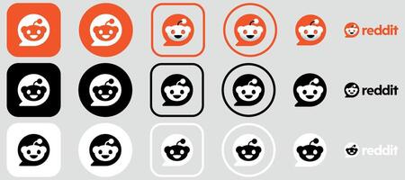 Reddit Logo Mega Bundle Set Reddit App Icon Premium Social Media Design for Digital Download vector