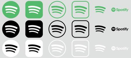Spotify Logo Bundle Icon Set, Spotify App , Editable SVG, , Transparent Background, Premium Social Media Design for Digital Download vector