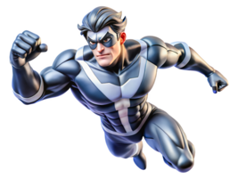 3D Dynamic Superhero Character in Action With a Bold and Powerful Pose png
