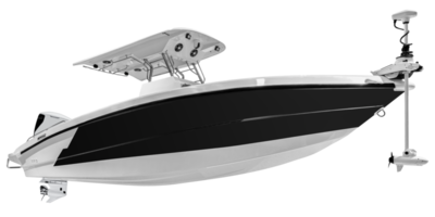 Side view white and black yacht png
