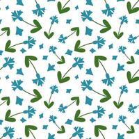 Hand-drawn colorful flowers, plants, and leaves. Spring and summer botanical gardens. Modern design. Flat style. vector