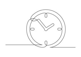 Continuous drawing of one line of an clock vector
