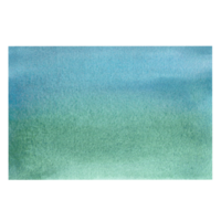 Blue-green watercolor rectangle. Abstract hand drawn landscape, perfect background for banner, postcard, interior design, cover or ideal template with blue sky and green scenery with gradient effect png