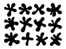 Playful Hand Drawn Organic Blob. A collection of 12 playful hand drawn organic blob shapes with funky and whimsical styles, perfect for modern, trendy, and creative designs. vector