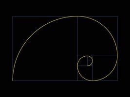 Golden ratio. Fibonacci number, section, divine proportion, spiral vector