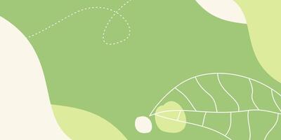 Earth day background green colors abstract shapes, waves and leaves pattern with empty space for text vector