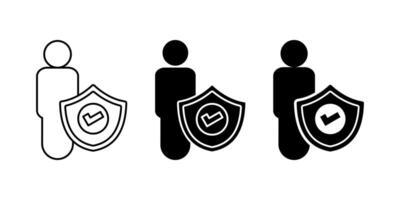user icon set, verified user symbol. modern design isolated on white background vector