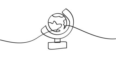 continuous line drawing of globe symbol. abstract line art illustration vector