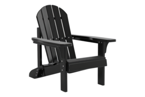 Black adirondack chair featured isolated on transparent background png