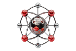 Atom model isolated on transparent background png