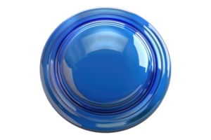 Blue web push button isolated on transparent background png