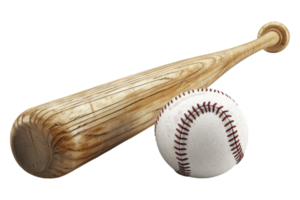 Baseball bat and ball isolated on transparent background png