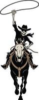 Skull Riding Horse sticker art illustration premium quality vector