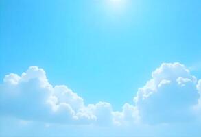 Clouds and sun in blue sky background photo