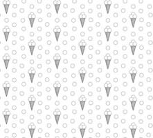 White ice cream cones on transparent background. graphic line ink seamless pattern. Best for textile, wallpapers, wrapping paper, package and your design. vector