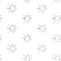 Sun seamless pattern. Graphic line ink design for textile, fabric, decor, paper. Cute retro repeat tile Banner, poster, wrapping paper, sticker, print, modern textile design. vector