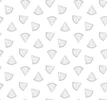 Watermelon slices Seamless pattern. graphic line ink illustration. for package, vacation design, fabric and textile. Coloring Sheet for Stress Relief and Relaxation vector