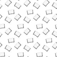 Open books seamless pattern. graphic line ink hand drawn design. Minimalism, monochrome. reading, education, bookstore, science for package, cosmetic, textile, cards. vector