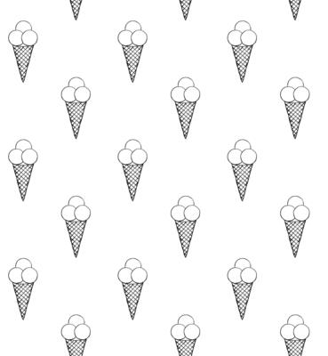 Creamy ice cream cone seamless pattern. graphic line ink illustration isolated. Design for package, vacation design, fabric and textile. For logo, web, package, sticker.