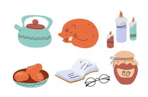 MComfort of home. objects for a cozy evening. vector